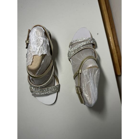 Naturalizer Women's Bridget4 Heeled Sandal Champagne Sparkle Sz 7 W - Picture 2 of 6